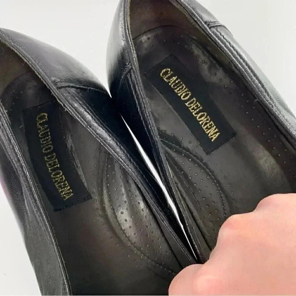 Claudio De lorena mens size 10.5 black leather smoking leather vintage 80s 90s main image 11